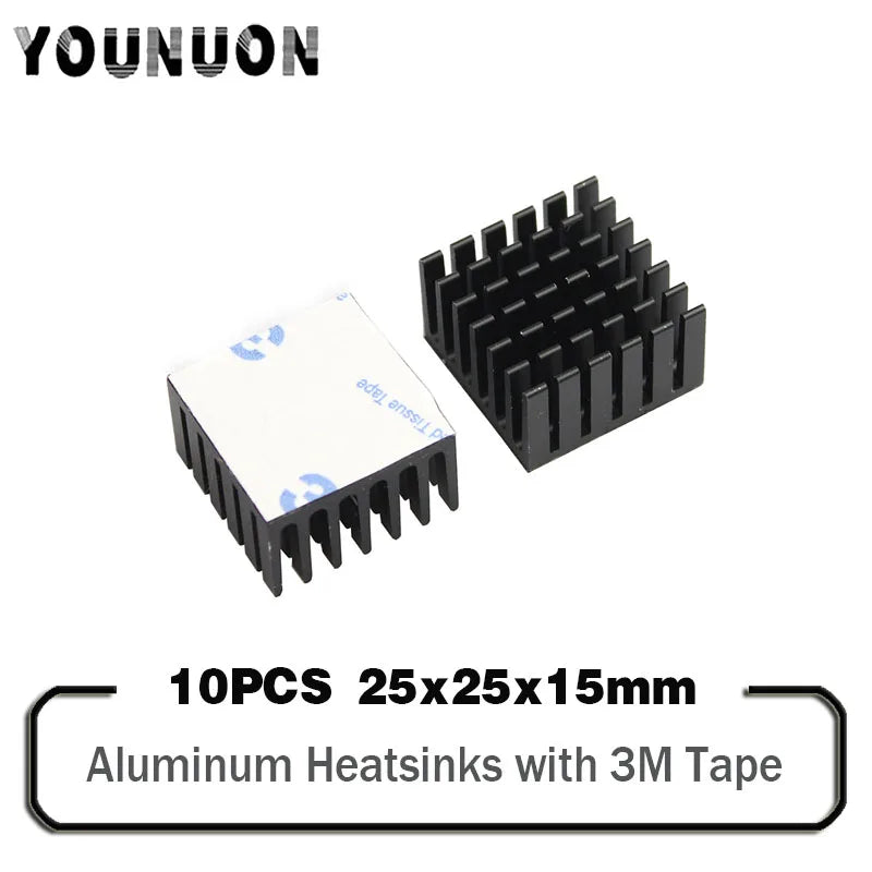 10PCS 25x25x15mm Aluminum Heatsinks  Heatsink Cooling Pad For High Power LED IC Chip Cooler Radiator Heat Sink