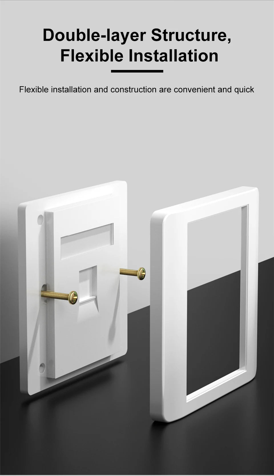 86 Type Computer Socket Panel CAT5E CAT6/6A/7/8 Network Module RJ45 Keystone Cable Interface Outlet Wall Switch