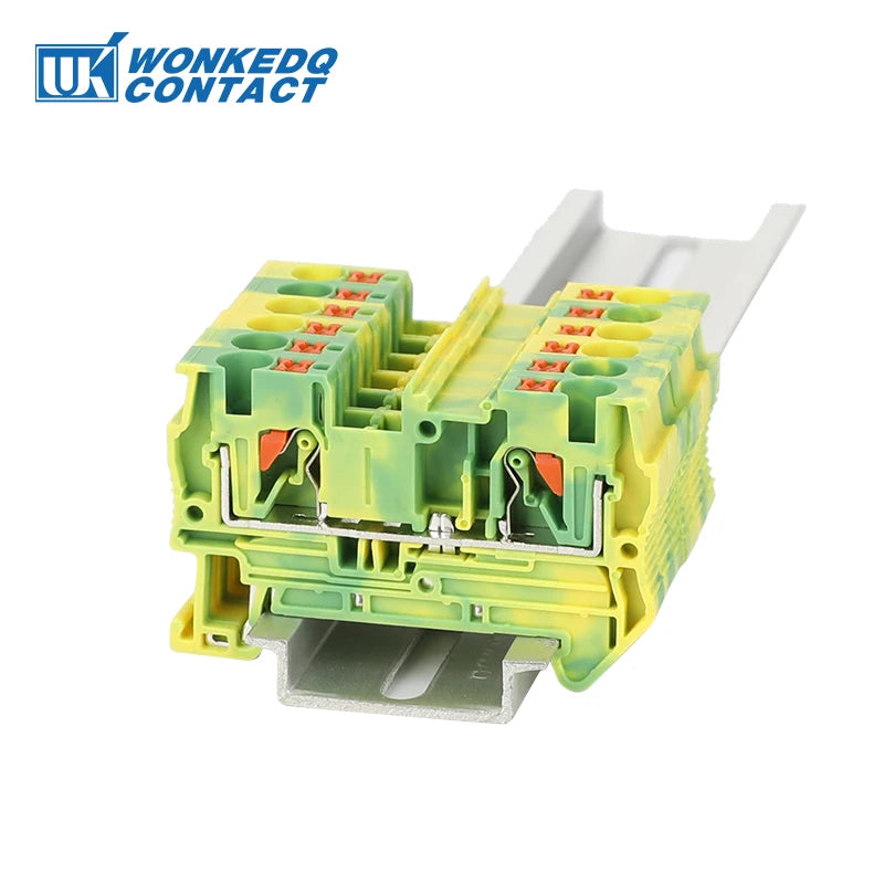 10Pcs PT4 Push-in Terminal Strip Plug PT-4 4mm² Cable Connector Electrical Connect Din Rail Screwless Terminal Block PT 4