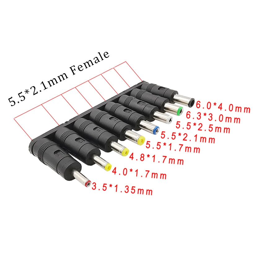 DC Power Adapter Kits Universal 5.5 mm x 2.1 mm DC AC Power Adapter Tips Connector For Lenovo Laptop Power Supply Plug Jack Se