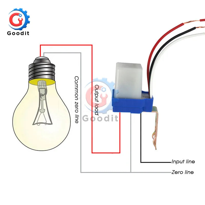 Waterproof Sensitive Auto Photo Switch AS-20 DC 12V AC 110V 220V 10A On/Off Photocell Street Light Switch Sensor Switch Tools