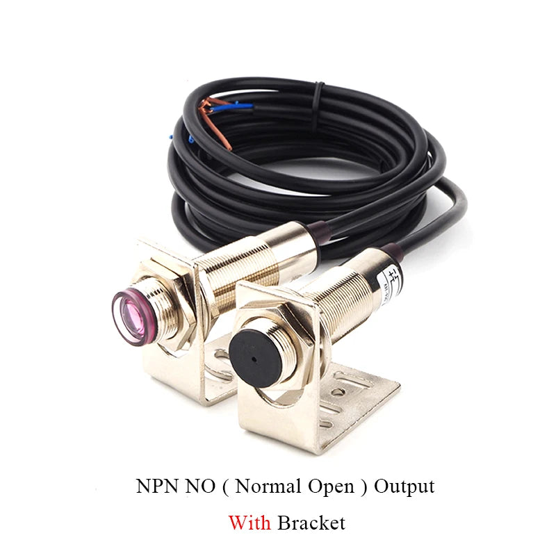 M12 Waterproof Laser Photoelectric Beam Sensor Switch 20 Meters Distance NPN PNP Output