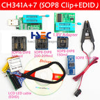 New ch341a bios usb programmer sop8 test clip soic8 sop16 1.8V adapter w25q64 mx25l6405 mx25l6405d 24 25 usb eeprom programmer