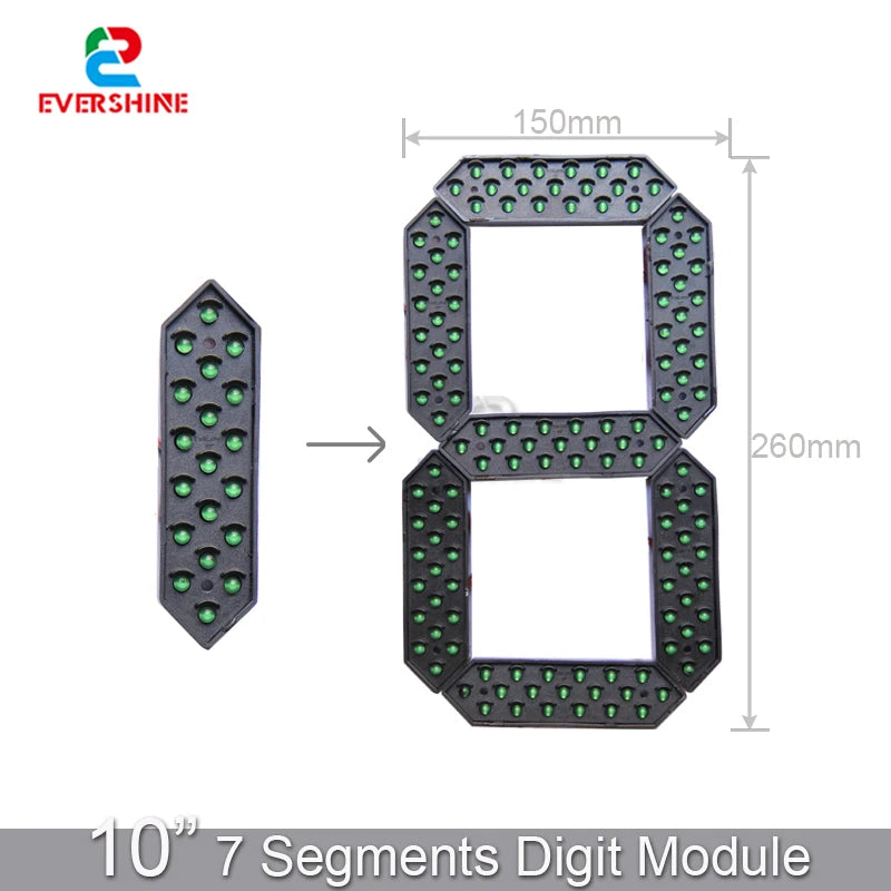 10 Inch 7 Segment Outdoor Waterproof Digital Number Panel For LED Gas Station Electronic Fuel Price Time And Temp Sign