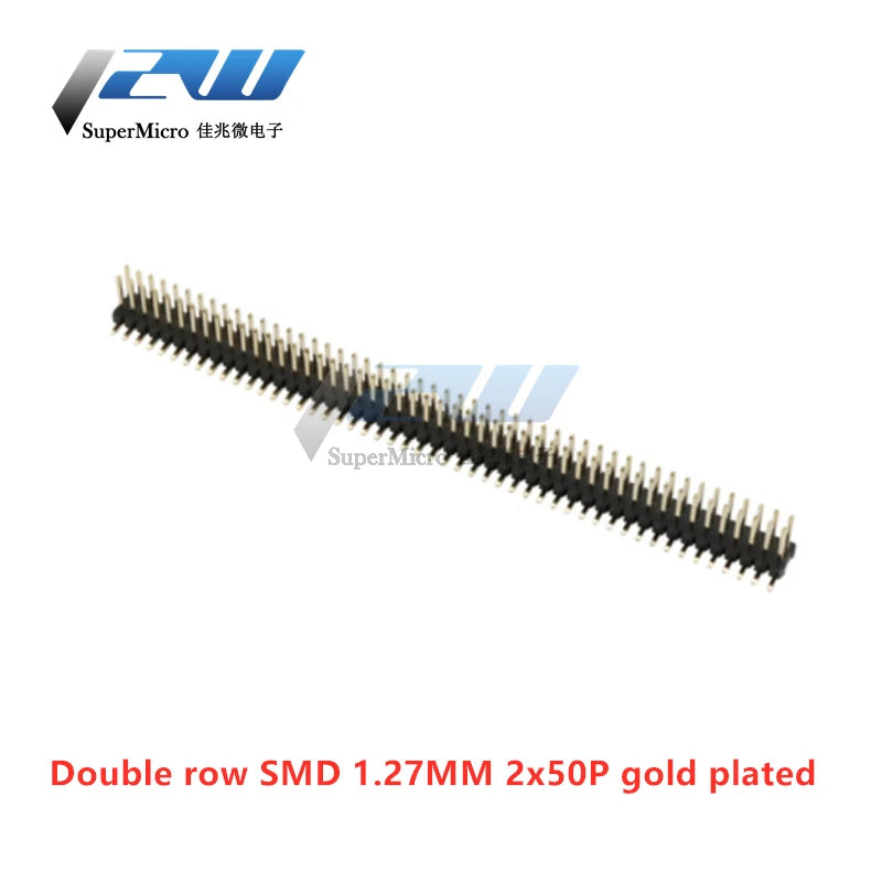 Free shipping (5pcs/lot) Pitch 1.27MM Pin Header Female Single and Double Row 1*40P 50P 2*40P50P Straight/Curved Pin Gold Plated