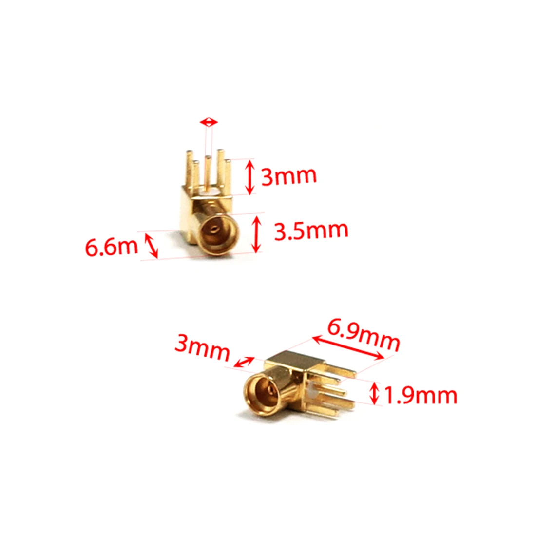 1PC MCX MMCX Male Female PCB Mount Straight RF Coax Connector Right Angle 90-Degree Goldplated Welding Terminal New