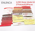 1/2w 0.5W Zener Diode Kit 2.4v-33V 14values or 27valuesX10Pieces Assorted Assortment Set New electronic diy kit DO-35 BZX55C
