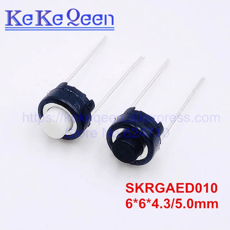 100pcs SKRGAED010 ALPS Tact Switch 6*6*4.3/6*6*5 White Black Touch Switch 6*6*4.3mm/6*6*5mm DIP ON-OFF Push Button Micro Switch