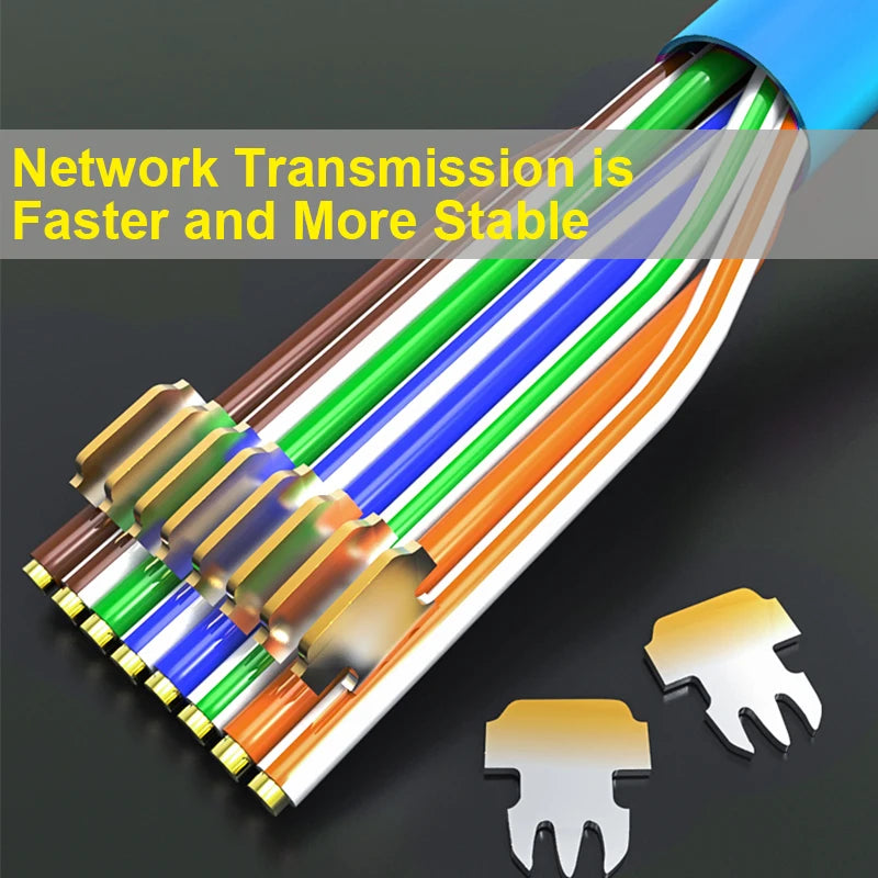 CAT7 Shielded 10Gbps STP RJ45 Modular Plug Connector with Load Bar, 50μ Gold-plated Support 23-26AWG