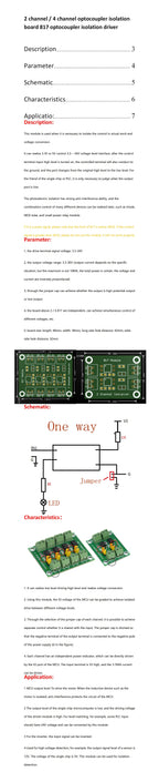 EstarDyn 2/4 Ch PC817 Photoelectric Isolator Board, DC 3.6-30V Optocoupler Module for Raspberry Pi