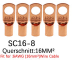 10/25/50/100pcs Copper Lug Ring Wire Connectors Bare Cable Electric Crimp Terminal SC6-6 SC6-8 SC10-6 SC10-8 SC16-6 SC25-6