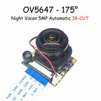 OV5647 Camera for Raspberry PI 4B 3B+ B Type Large Lens 75 175 Degree Night Vision Automatic Switching IR-CUT HD 5MP 1080P
