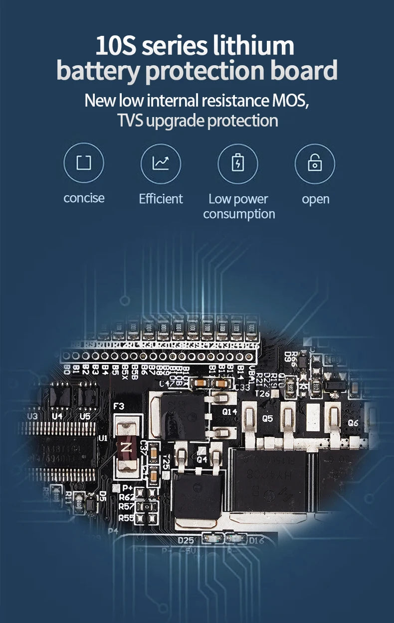 Bisida 10S 36V BMS 15A Different ports Integrated IC For Scooter 18650 Battery