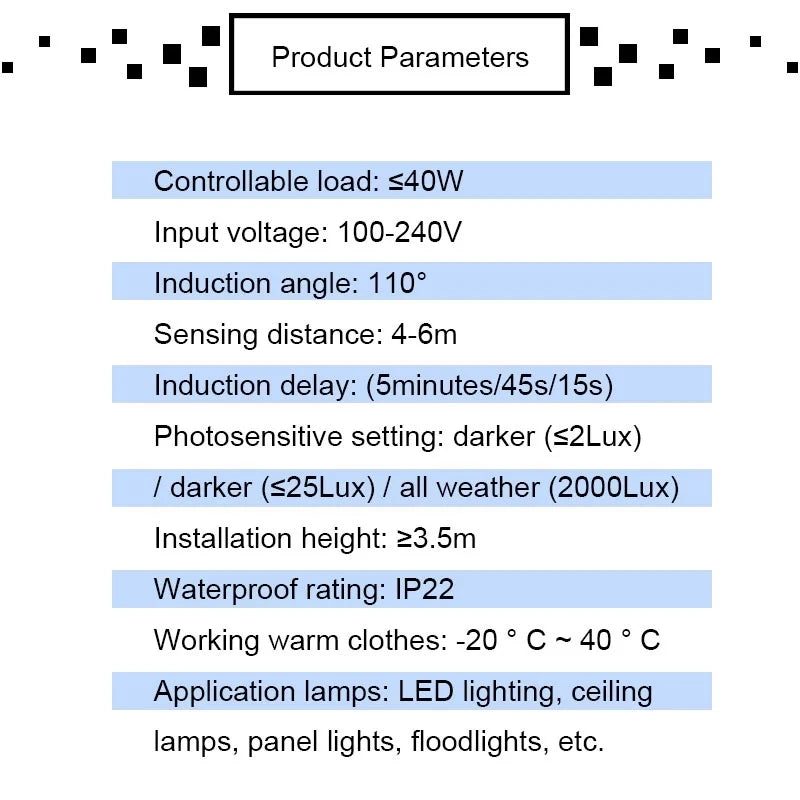 110V 220V Mini PIR Sensor Detector Smart Switch  LED PIR Infrared Motion Sensor Detection Automatic Sensor Light Switch