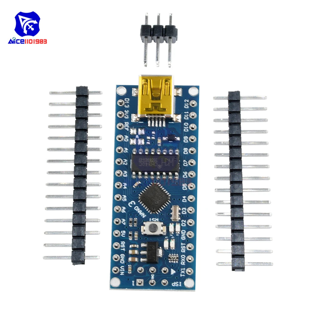 diymore for Arduino Nano V3.0 ATmega168 CH340 CH340G Mini USB Microcontroller Module Development Board for Arduino