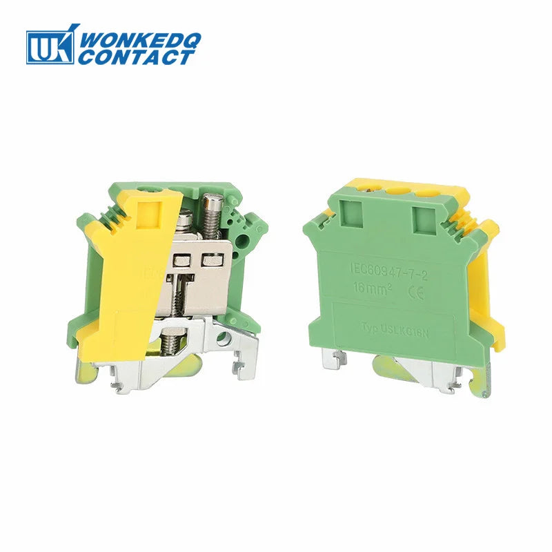 UISLKG16 Screw Installation Ground Din Rail Terminal Block, Universal Electrical Connector, Protective Earth Wire UISLKG 16