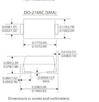 SMA Rectifier diode M1 M4 M7 SS12 SS14 SS16 SS22 SS24 SS26 SS28 SS34 SS36 SS54 SS56 SS110 SS210 SS220 SS310 SS510 DO-214AC