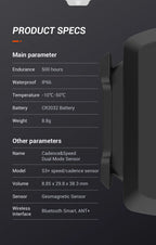 Magene S3+ Speed Cadence Sensor ANT Bluetooth Computer Speedmeter Dual Sensor Bike Accessories Compatible with WahooOnelap Zwift