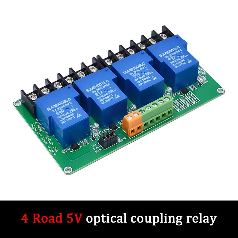 4 8 channel relay module 30A with optocoupler isolation 5V 12V 24V supports high and low Triger trigger