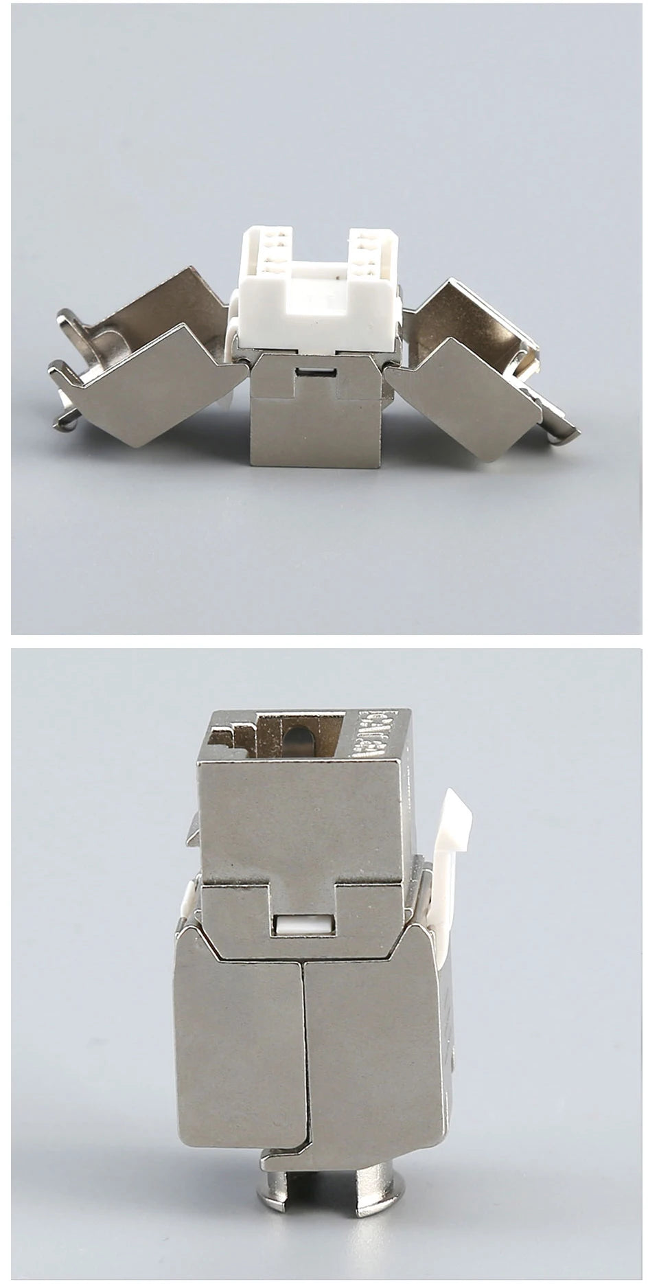 RJ45 Keystone Jack Module CAT8 Cat7 CAT6A Tool-Less STP Shielded Self-Locking CAT6 CAT5E Zinc Alloy Network Coupler Adapter