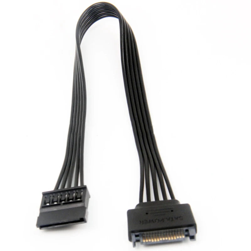 Angitu Sata 15Pin Male to Female Molex Male to Female Cable Sata Female Sata to Molex/IDE 4pin Exension Power Adapter Cable