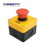 1Pcs One Hole Waterproof Plastic Emergency Stop Mushroom Head Yellow AKA1 Push Button Box Switch Elevator ES542 22mm IP65