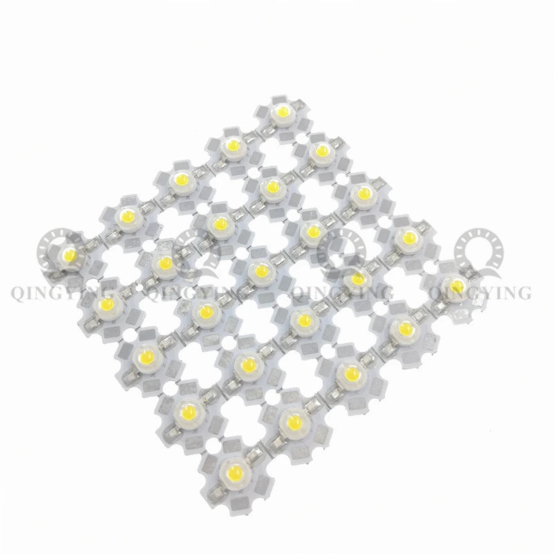 25pcs/100pcs 1W 3W High Power LED Diodes Warm Cold White/Natural White/Red/Green/Blue/Royal Blue With 20mm White Black PCB