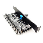 PCI Fan Speed Controller,12V Molex 4pin or SATA Powered 6 8 Fan Hub,PWM 4 pin CPU Radiator 3pin Case Cooler Temperature Control