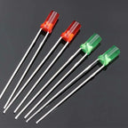 1000PCS 3mm High Flat Top Color Long Feet Red Green Blue Yellow Direct Plug Light-emitting Diode DIP LED
