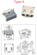 5/10Pcs 19Pin SMD HDMI Socket Vertical Right Angle HD Interface Surface Mount PCB Receptacle Connector for Repair