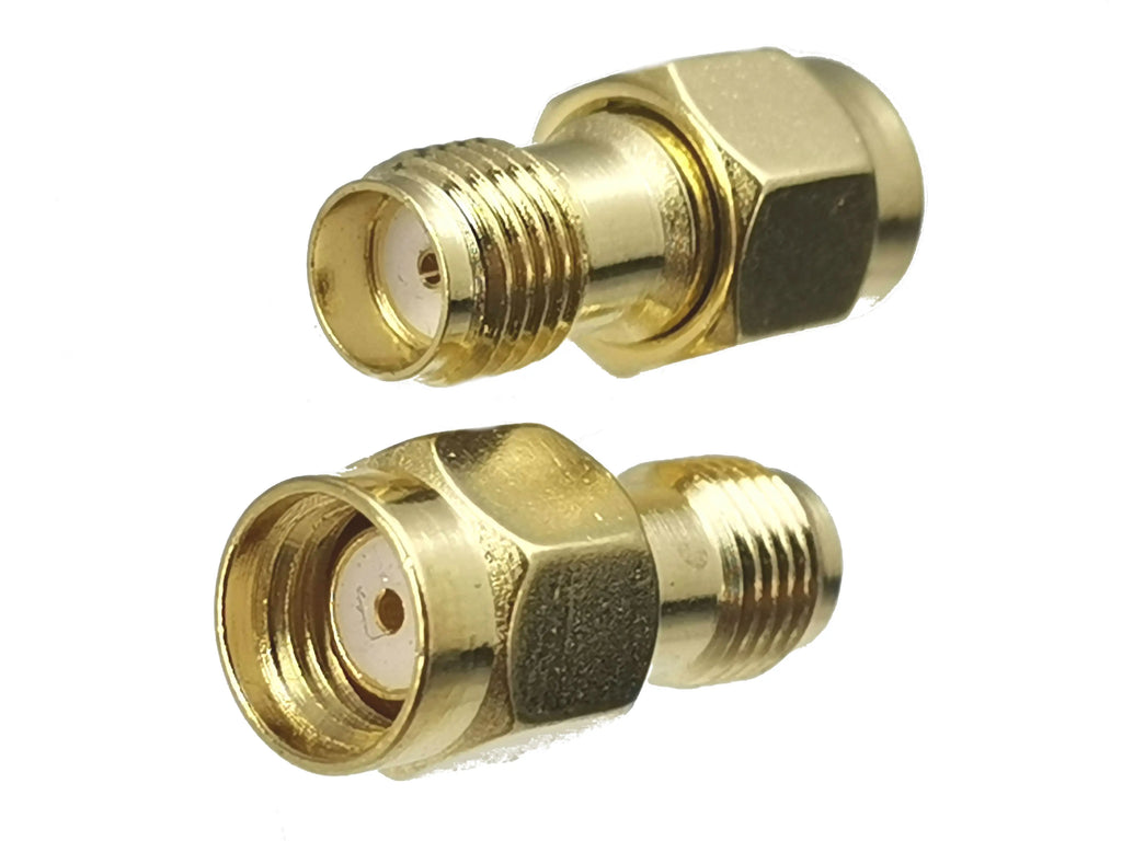1pcs Connector Adapter SMA RP-SMA to SMA RPSMA Male Plug & Female Jack Straight & Right angle RF Coaxial Converter New Brass