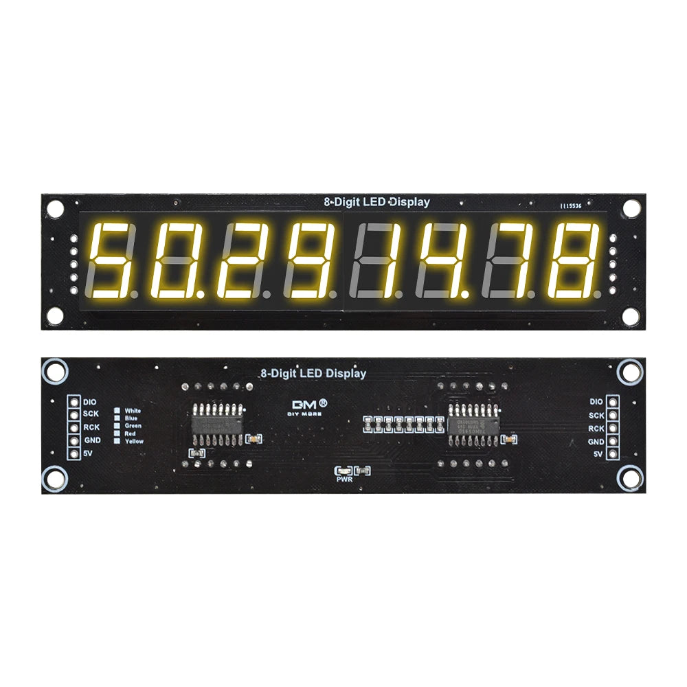 0.56 Inch 8 Digit 7 Segment LED Digital Tube Module 3-Pin Digital I/O Connection Display Module 74HC595 Controller for Arduino