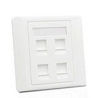 4 Sockets CAT7 RJ45 Faceplate LAN Network Outlet Jack Shielded CAT.6A Ethernet Wall Panel Board 86x86mm
