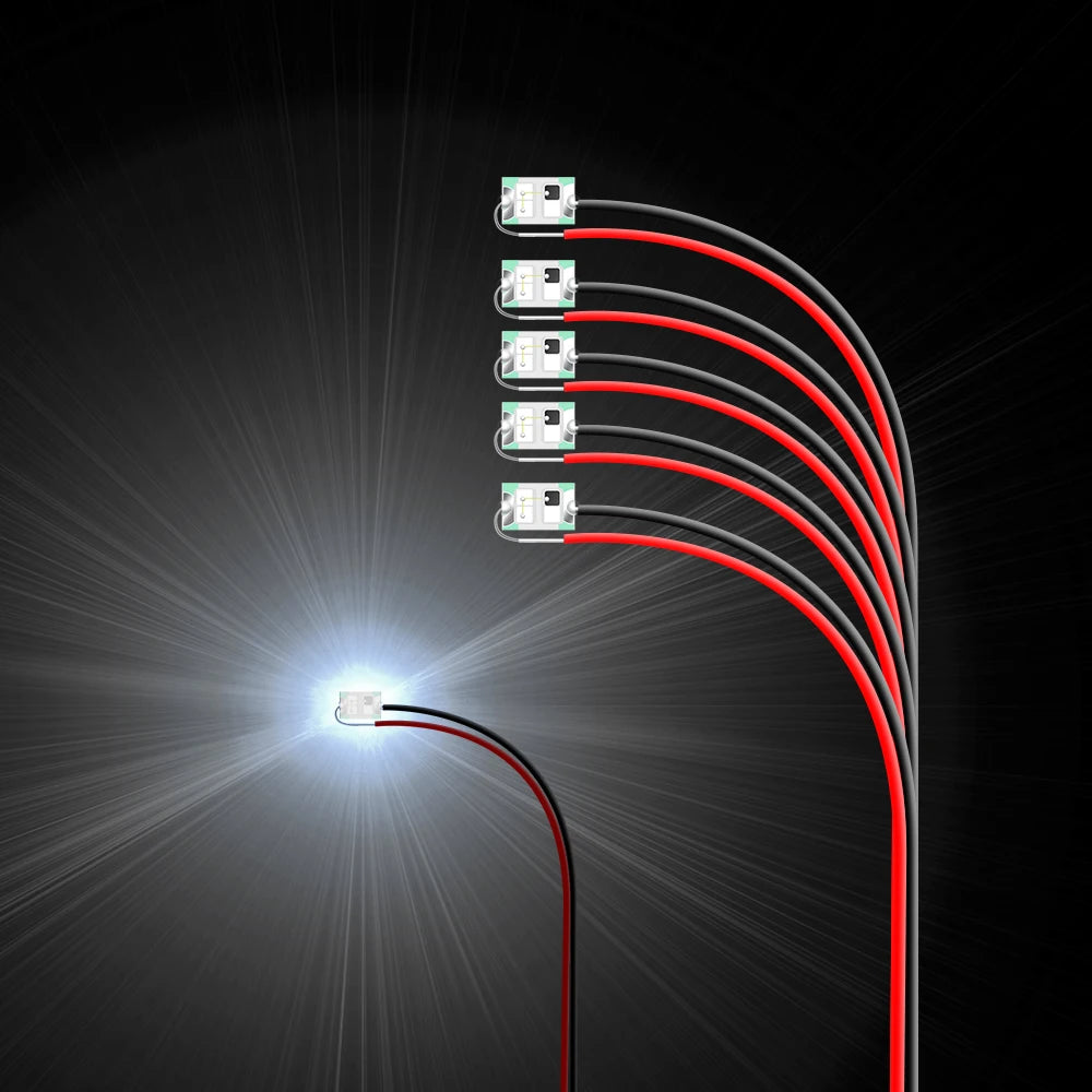 5PCS 0805 Wired Led Smd 12V Led Lamp Flashing Models Train Pre-Soldered Micro Litz with Resistance for Train Railway Landscape