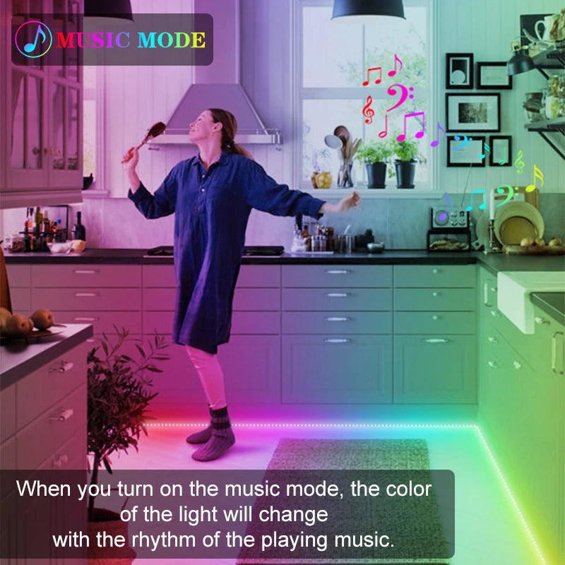 Tuya Wifi 5in1 LED Strip Lights Kit DC12V 5050 RGBCCT RGB+W+WW APP/Voice/Remote Control Smartlife for Alexa Google Home 1M-5M