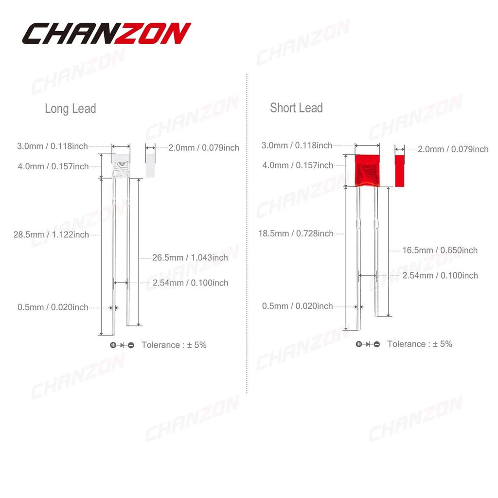 100Pcs 2x3x4 mm Square LED Diode White Red Green Blue Yellow Orange 2x3x4mm Rectangular Clear Diffused Lights Emitting DIY Lamp