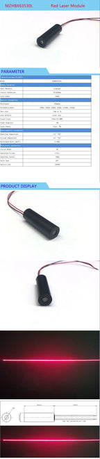 Red Line Laser Diode Module D12mm 635nm 5/10/30mw 5-24V 110 Degrees High Quality Glass Lens Industrial Grade