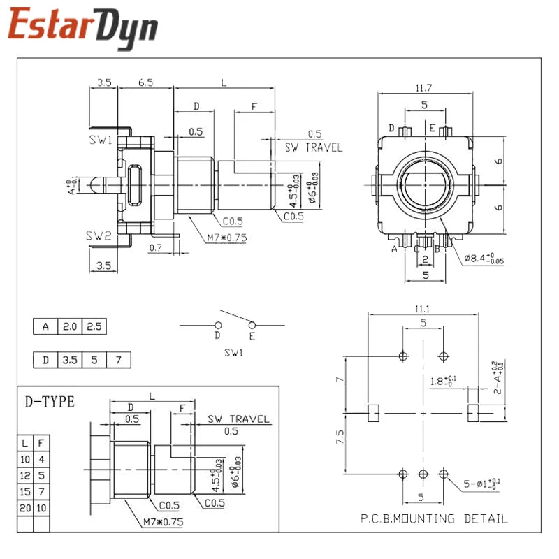 Rotary Encoder Module for Brick Sensor Development Round Audio Rotating Potentiometer Knob Cap EC11