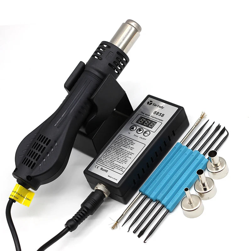 8858 Hot Air Gun Micro Rework Soldering Station LED Digital Hair Dryer Soldering For Cell-phone BGA SMD PCB IC Repair Tools