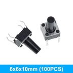 GREATZT 6X6X5/4.3/5.5/6/7/8/9/10/13MM Tact Switch Push Button Switch 12V 4PIN DIP Micro Switch For TV/Toys/home use Button