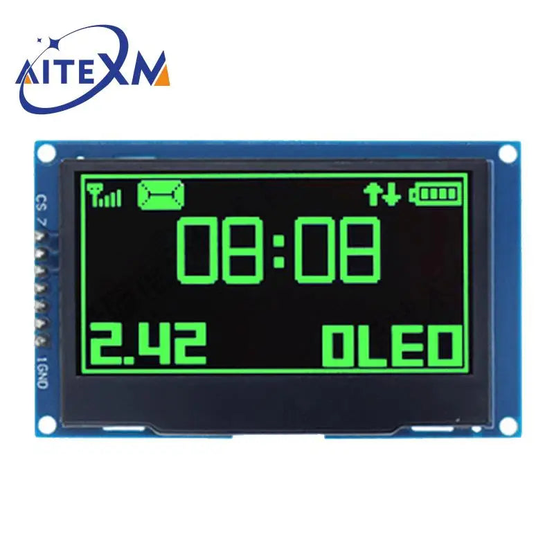 2.42 inch 2.42" OLED Display Module 128x64 LCD HD Screen Module SSD1309 7 Pin SPI/IIC I2C Serial Interface for Arduino UNO R3