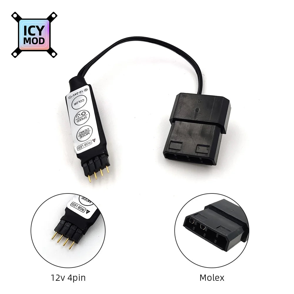 ARGB Manual Controller 5V3PIN To Molex Power Supply SATA Converter Adjust Light Interface 12V4PIN Adapter RGB AURA PC MOD
