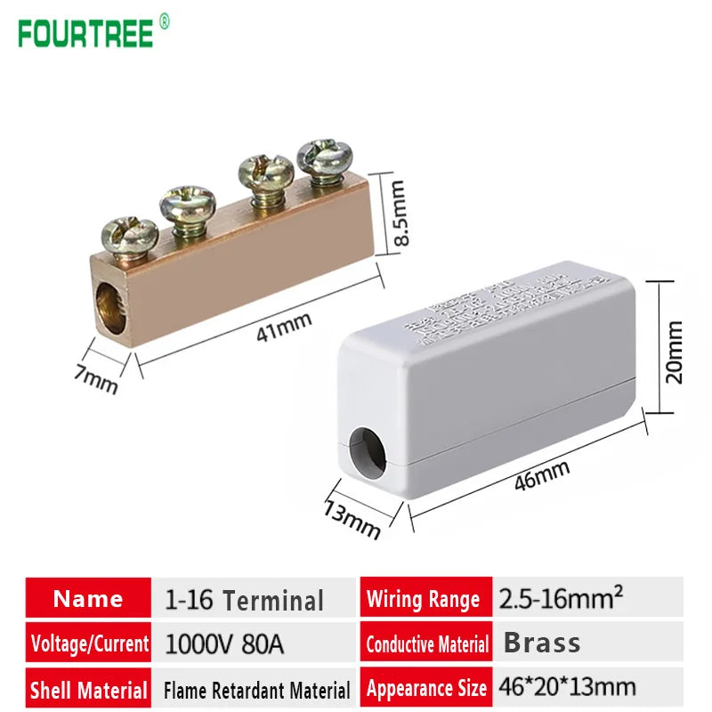 Terminal Block High Power I-Type Wire Cable Connector Quick Electrical Wiring Junction Box I-16/25/35/50  2.5-50mm2 80/120/150A