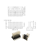 10Pcs 1.27mm Pitch 2x2P-50Pin Double Row Male Female Pin Header PCB Board Connector 1.27 mm Pinheader Socket SMD SMT