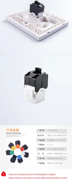 Linkwylan RJ45 Keystone Jack Cat5e Cat6 6A Multi Colors  Toolless UTP To LSA Network Modules Tool-Free Connection