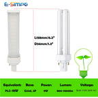 G24D 2Pin 9W LED CFL PL-C 18W 900LM Replacement Recessed Down Office Lamp Horizontal PL Plug-in Light,Ballast Removal Required