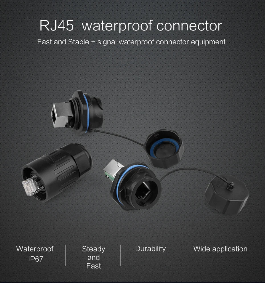 Cnlinko YT Aviation Waterproof RJ45 Signal 8P8C Cat5e Ethernet Panel Socket Plug Connector for Outdoor LED Display Screen Switch
