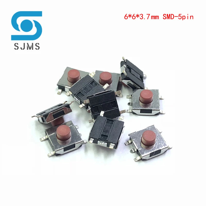 20/100PCS/LOT 6*6*2.5 / 3.1 / 3.7 / 4.3 mm SMD Switch 4 / 5 Pin feet Touch Micro Switch Push Button Switches Red 6X6 Tact Switch