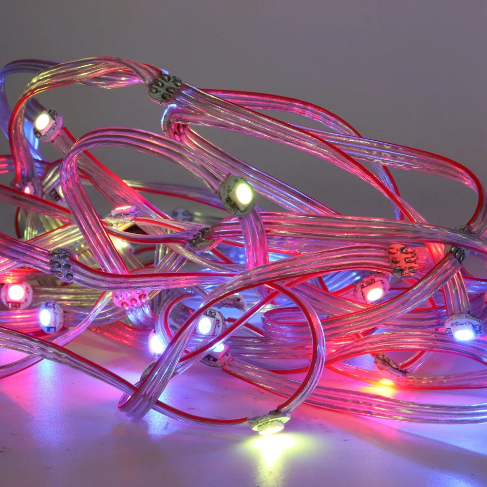 10/25/50/100Leds/String WS2812B Pixels RGB LED Strip Module Heatsink Board Nodes Addressable Individually DC5V