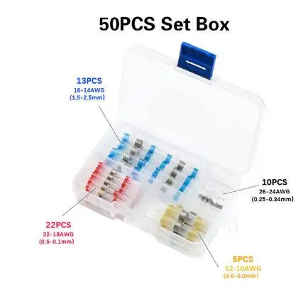 Solder Seal Wire Connectors - Heat Shrink Solder Butt Connectors - Solder Connector Kit - Automotive Insulated Waterproof
